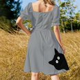 thumbnail image 3 of Peeking gato negro gato negro oculto gato negro furtivo Vestido de manga corta vestido largo mujer vestidos de verano mujer 2025, 3 of 6