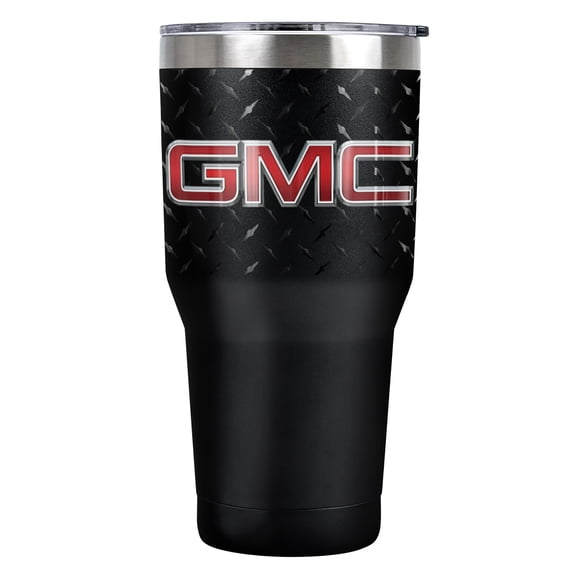 Gmc Official Truck Logo 30 oz Travel Tumbler, Stainless Steel, Vacuum Insulated with Leak Resistant Slide-Lock Lid