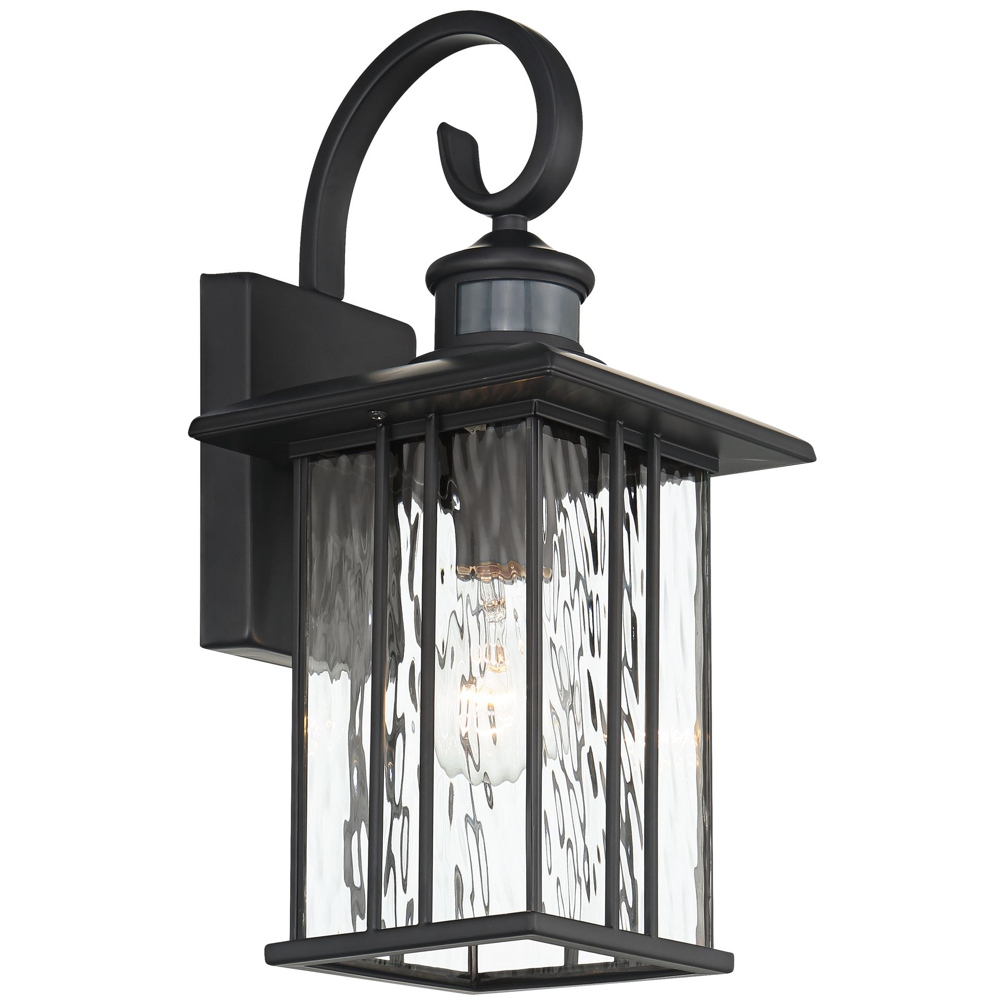 John Timberland Deaver 15 1/2" High Farmhouse Rustic Outdoor Wall Light Fixture Mount Porch House Motion Sensor Matte Black