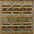thumbnail image 1 of Ahgly Company Indoor Square Mid-Century Modern Bakers Brown Oriental Area Rugs, 7' Square, 1 of 6