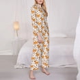 thumbnail image 3 of Daiia Playful Squirrel Autumn for Women's Long-Sleeved Pajama Set – Soft & Comfortable Sleepwear Button-Up Pajamas Cozy Lounge Wear-Medium, 3 of 7