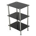 thumbnail image 2 of AVF S33-A Small 3 Tier Square Shelving Unit - Chrome Effect & Black Glass, 2 of 4