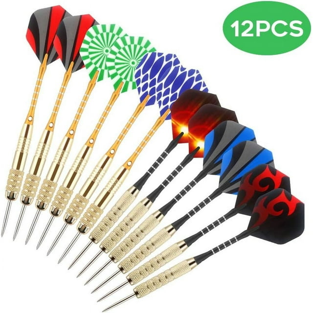 Champion's Choice: Steel Tip Darts with Aluminum Shafts, Customizable Options for Personalized Gameplay, Includes Dart Sharpener