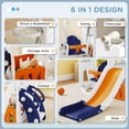 thumbnail image 4 of Qaba 6-in-1 Slide and Swing Set with Basketball Hoop, Climber, Orange, 4 of 10
