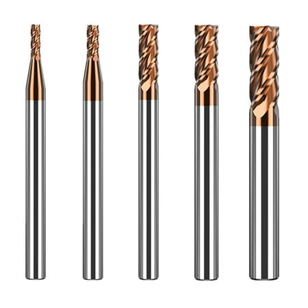 

5Pcs 4 Flute Carbide End Mills Set - Solid Carbide - Cutting Diameter (Metric 2mm 3mm 4mm 5mm 6mm ) CNC Mill Bits