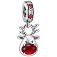 thumbnail image 1 of Charm reno plata S925 navideño XmasDeer03 1 Pieza Plata S925 Chapa Colgante Reno Navideño Plata/Rojo Caja Blanca 4x4cm., 1 of 2