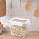 thumbnail image 1 of Fiudx Recipiente Hermético para Alimentos, Plástico Sin Bpa, Capacidad de 1,1 L, Diseño Transparente, Tapas Herméticas, Tamaño Compacto, Organizador de Despensa, Ahorra Espacio, 15 X 12 X 10 Cm., 1 of 6