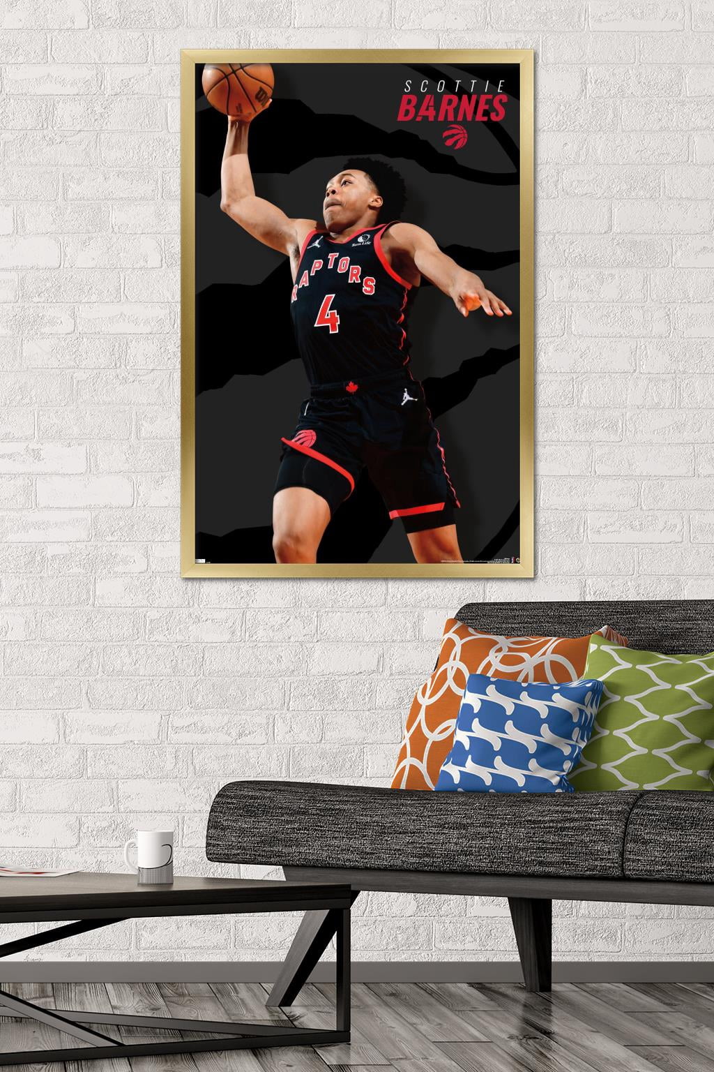 NBA Toronto Raptors - Scottie Barnes 22 Wall Poster, 22.375" x 34" Framed
