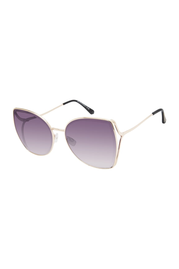 Women's MS172 Metal Vented UVA and UVB Protective Butterfly Fashion Sunglasses, 60mm