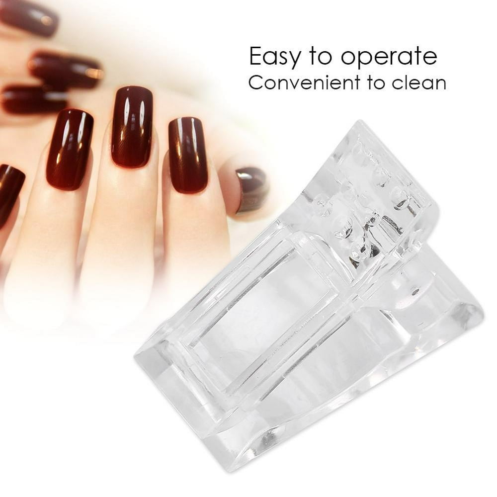 YLSHRF 10pcs / Set Transparent Nail Tips Clips Poly Gel Quick Building