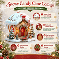 thumbnail image 5 of Icy Candy Cane Cottage Hanging Ornament with Icicles, 3.1 in, for Christmas Tree, Wreath and Garland, 5 of 7