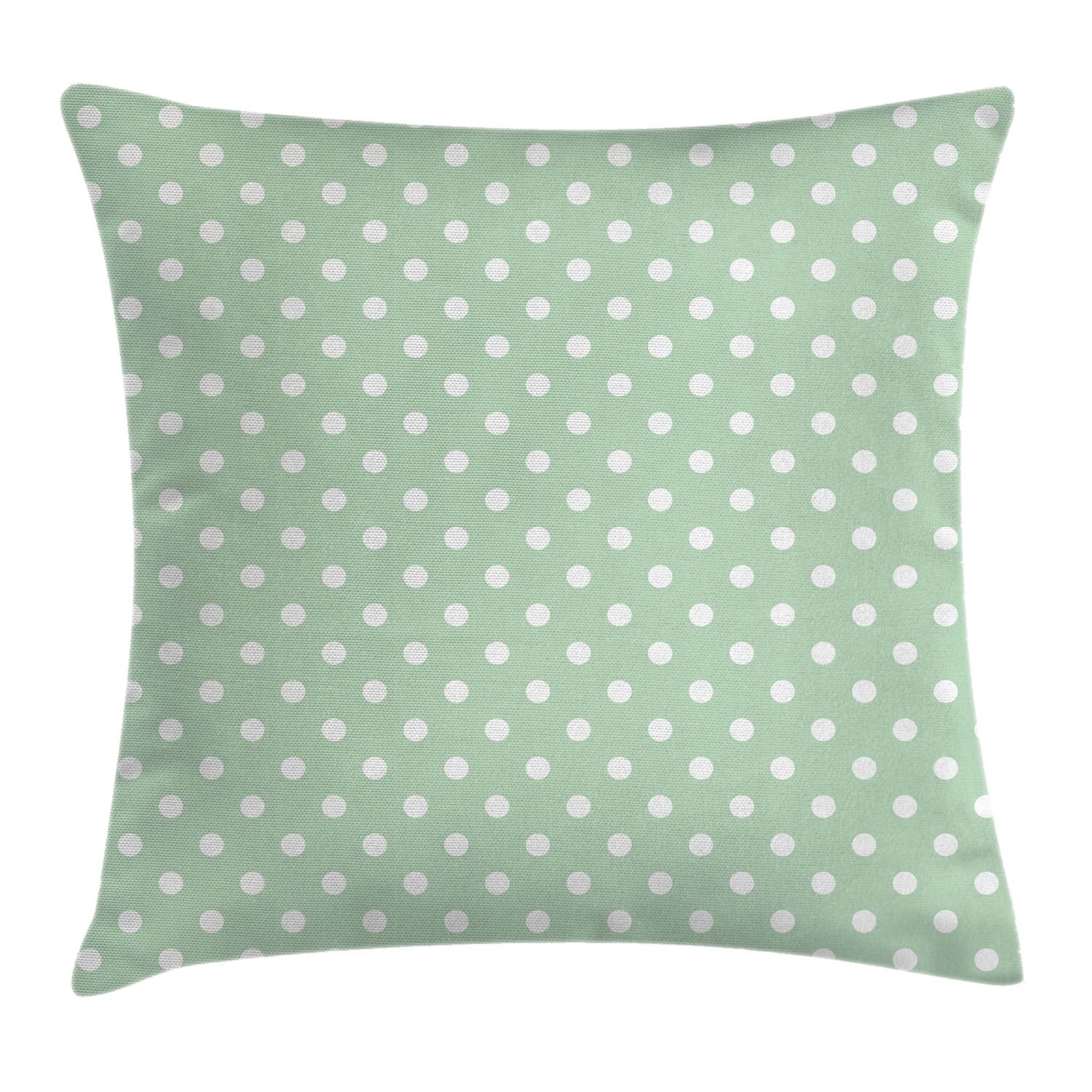 Mint Throw Pillow Cushion Cover, Classical Old Fashioned Polka Dots