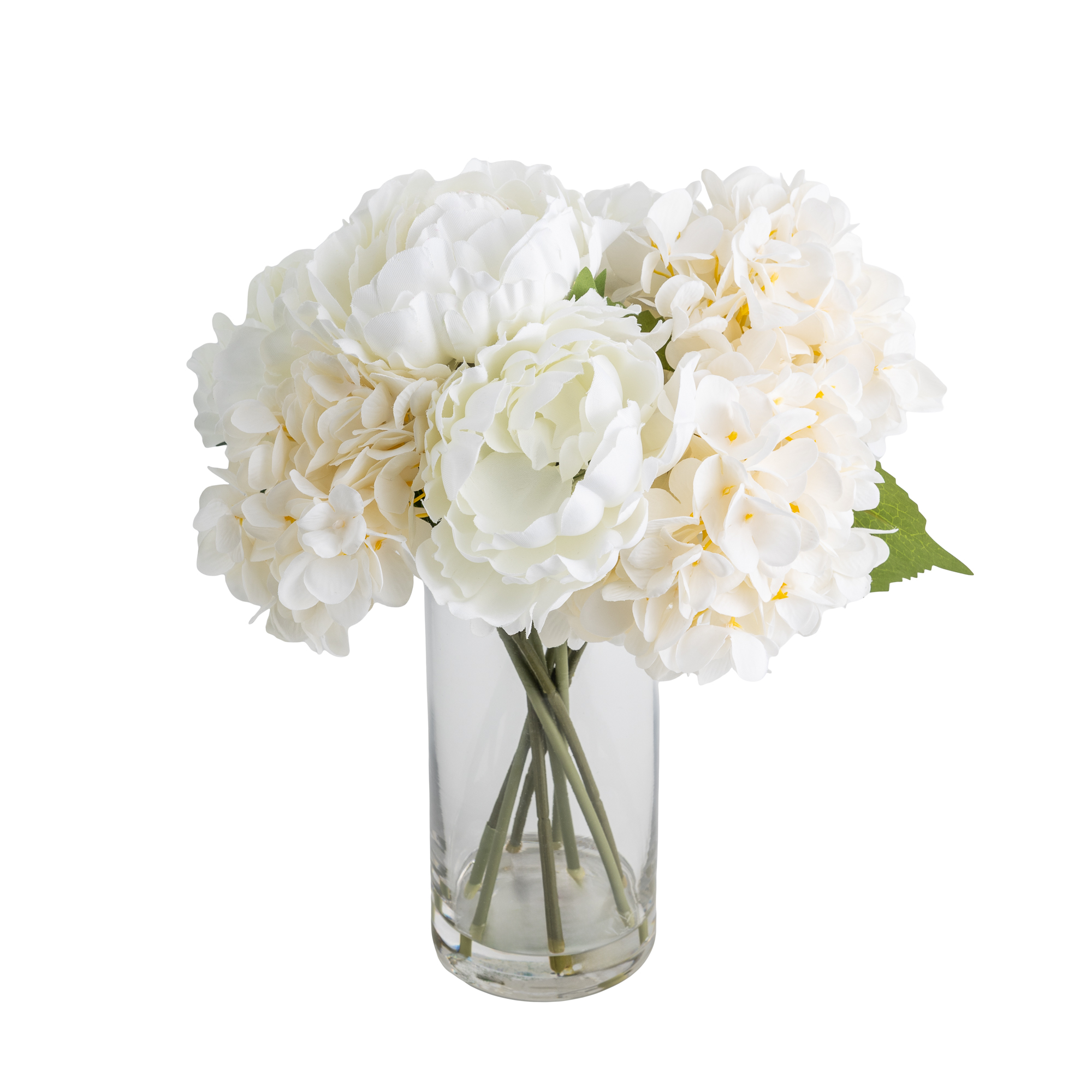 Mainstays White Artificial Floral Arrangement in Vase, 14 in