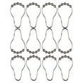 thumbnail image 2 of pitrice 12 Pieces Shower Curtain Hooks Washroom Decorative Drape Rod Hangers Bathing Liners Rings Universal Household Toilet Hardware Silver, 2 of 7