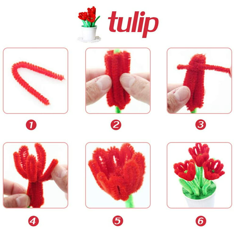 Zlulary 100 Pieces Pipe Cleaners Chenille Stem, Solid Color Pipe Cleaners  Set for Pipe Cleaners DIY Arts Crafts Decorations, Chenille St