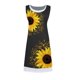 thumbnail image 4 of Vestido sin mangas sexy informal de moda para mujer con estampado de cuello redondo falso de dos piezas para mujer Pompotops ghjkhdj3589, 4 of 4