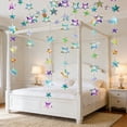 thumbnail image 6 of Iridescent Shining Star Hanging Garland, Iridescent Hanging Sparkling Star Streamer, Glitter Bunting Banner, Twinkle Backdrop for Wedding Birthday Party Christmas Decorations, 6 of 7