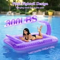 thumbnail image 4 of MoKo Pool Floats Adult, Large Floating Bed with Ice Bar, Tanning Bed Pool Raft Inflatable Lounger with Drink Holder Tanning Chair Inflatable Pool Toys for Party Beach Backyard, 4 of 6
