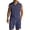 Navy, variant on Mens Linen Sets 2 Piece Outfits Sleeveless Shirt And Shorts Set Vacation Outfit for Men Summer Beach Suits Button Down Tank Tops And Short Set Gym Tracksuits Black L
