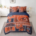 thumbnail image 2 of jejeloiu Footfall Sport Game 7-Piece Bedding Comforter Set,Orange Rugby Helmet King Bedding Sets For Adults Reversible, 2 of 8