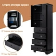 thumbnail image 3 of DEALTOPS Tall Storage Cabinet with Adjustable Shelves and 4 Drawers, Black, 3 of 8