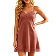 thumbnail image 5 of SELONE Lace Nightgowns for Women Sleep Shirts V Neck Short Nightshirts Lace Sleeveless Sleep Dress Soft Pajamas Dress, 5 of 7