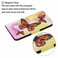 thumbnail image 2 of Dteck for Apple iPhone 13 Pro Max Case with Card Holder Magnetic 3D Painted Flip Wallet Case Protective Cover with Kickstand Wrist Strap Cover for iPhone 13 Pro Max, 11# Flower Butterfly, 2 of 4