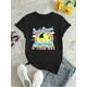 thumbnail image 2 of Camiseta Clásica de Verano para MujerWomen's Colorful Duck Graphic Tee - Casual Crew Neck Short Sleeve T-Shirt, Stretchy & Breathable Polyester Blend, Perfect for SummerFather's Day, Mother's Day, N, 2 of 6