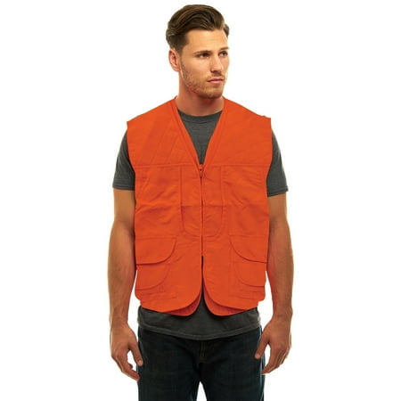TrailCrest Men s Blaze Orange Front Loader W/ Pockets Safety Vest 2X