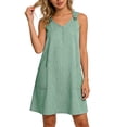 thumbnail image 2 of QSXADF Women's Summer Tank Sundress Mini Dress Fashion Casual Striped Graphic Round Neck Sleeveless Casual Regular Len Women's Dresses Vacation Dress, 2 of 5