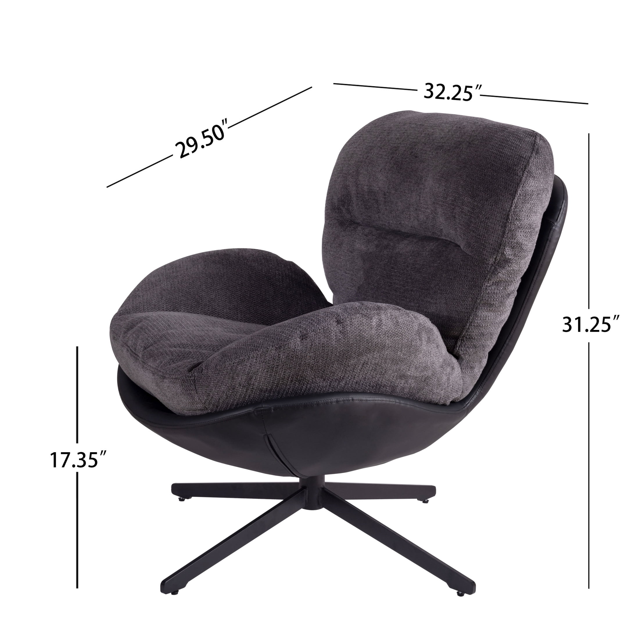 Christopher Knight Home Talvora Modern 360° Swivel Upholstered Chenille Accent Chair with Metal Base