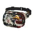 thumbnail image 2 of Bingfone Sacs Banane Rétro Aigle Américain pour Femmes Sacs de Taille à la Mode avec Sangle Réglable Imperméable Partout Sac Bandoulière pour Entraînement Course Voyage, 2 of 9