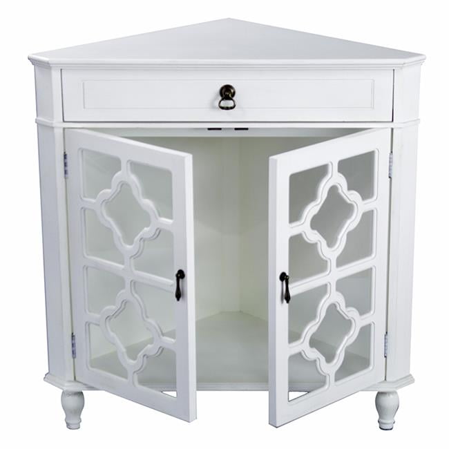 Frasera 1Drawer & 2Door Corner with Quatrefoil Glass Inserts