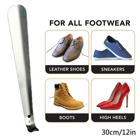 Yirtree Travel Shoe Horn for Men, Women - Portable 12 Inch Long Shoe Horn, Easy to Take for Travel Use, Stainless Steel Shoe Helper Stick, Heavy Duty Unibody Metal Shoe Horn