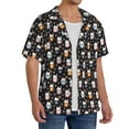 thumbnail image 4 of Fotbe Snowflake Cream Hot Cocoa print Short Sleeve Button Down Shirts for Men Casual Summer Beach Wrinkle Free Shirt-XX-Large, 4 of 7