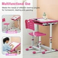thumbnail image 3 of YRLLENSDAN Kids Desk and Chair Set Student Desk and Chair Set Height Adjustable Child Desk with Pull Out Drawer Storage,Multi-Function Study Desk and Chair for Writing, Reading and Drawing,Pink, 3 of 7