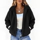 thumbnail image 1 of HongQid Women's Coat Casual Lapel Fleece Fuzzy Faux Shearling Zipper Coats Warm Winter Cropped Outwear Jackets, 1 of 8
