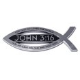 thumbnail image 2 of Christian Fish John 3:16 Verset Emblème Chrome, 2 of 4