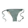 thumbnail image 3 of HOWPAY Women Bikini Bottoms Moderate Coverage High Cut Crochet Basic Swim Briefs Stretchy Mid Waisted Solid Color Beach Pool Swimsuit Bottoms Army Green L, 3 of 7