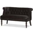 thumbnail image 1 of Baxton Studio Flax Velvet Tufted Loveseat in Black, 1 of 10