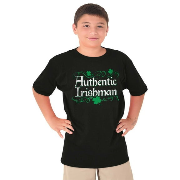 St Patricks Day True Irishman Clover Boys Kids T Shirt Tees Tops Teen Brisco Brands S