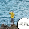 thumbnail image 2 of VONKY 5 Pcs Connecteurs Pivotants Roulants Anneaux Solides Portables en Acier Inoxydable Pièces de Pêche 4, 2 of 6
