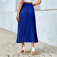 thumbnail image 5 of Byworldtasic Womens Pleated Midi Skirts Womens Aline Long High Elastic Waisted Summer Flowy Chiffon Swing Skirt, 5 of 9
