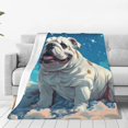 thumbnail image 4 of Cauagu Starry Sky Cloud Bulldog Pattern Flannel Bed Blankets,Fleece Blanket Comfortable Air Conditioning Blanket for Sofa Bed Travel Couch & Living Room -50"x40", 4 of 8