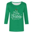 thumbnail image 5 of Craaazy Christmas Shirts Christmas Fashion Printed Womens Tops Round Neck 3/4 Sleeve T-shirt Fall Shirts for Women Gifts for Women, 5 of 5