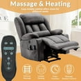thumbnail image 5 of Oversized Dual Motor Power Lift Recliner for Elderly, Extended Footrest, Large Infinite Position Lay Flat Chair for Living Room with Massage & Heat, Lumbar Pillow, USB & Type-C Ports, Gray, 5 of 8