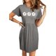 thumbnail image 2 of ABPHQTO Vestido tipo camiseta gris con cintura alta y estampado floral para mujer, 2 of 3