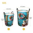thumbnail image 3 of Balery Whimsical Cats and Flowers Scene Cesta de ropa redonda con asas, impermeable, independiente, para ropa, juguetes, dormitorio y familia-Medium, 3 of 6