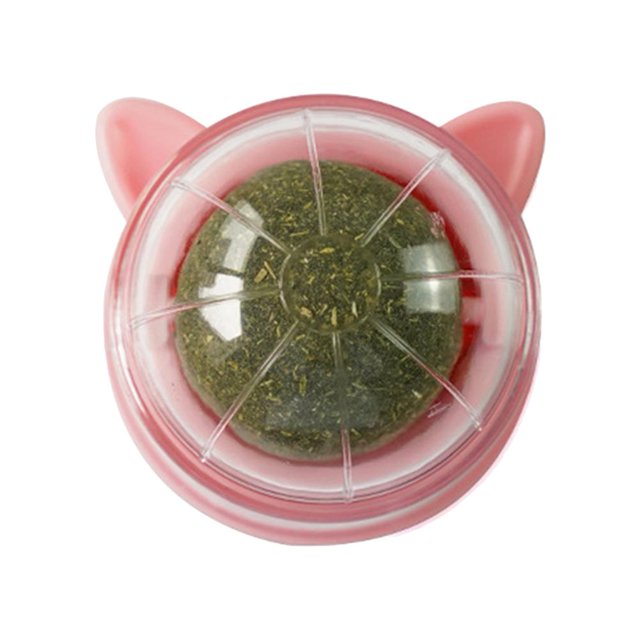 Giratoria Hierba Gatera para Gatos Naturales Bolas Lamer Aperitivos Molares () Rosa