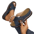 thumbnail image 4 of RotHome Ladies Orthopedic Sandals with Arch Support Wedge Low Heel Dressy Casual Slip On Summer Shoes Beach Bohemian Sandals for Women Wide Width, 4 of 6